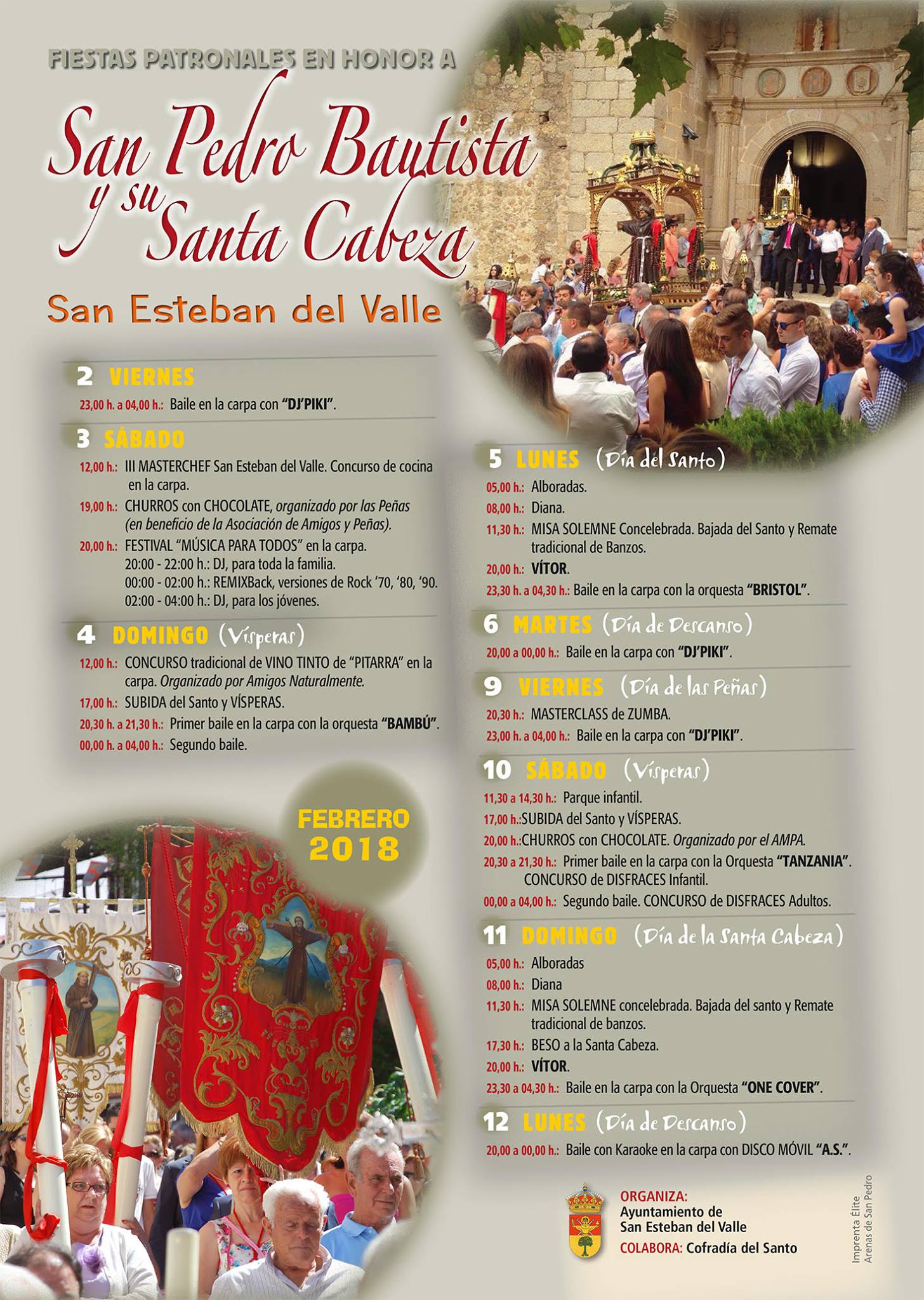 Fiestas patronales en honor a San Pedro Bautista (invierno) 2018 San Esteban del Valle